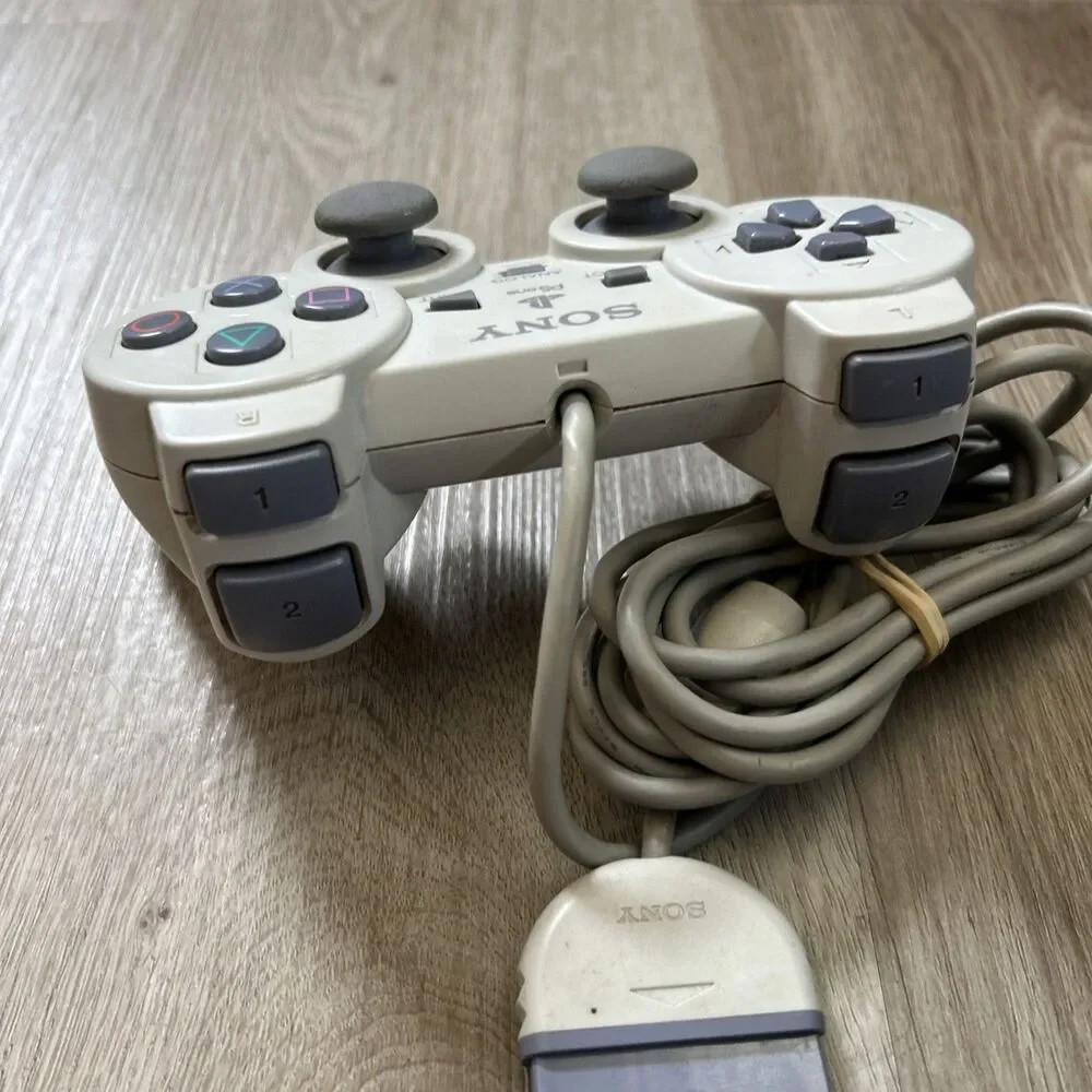 Sony PS1 PS One PlayStation Dual Shock Controller SCPH-110 White OEM Tested